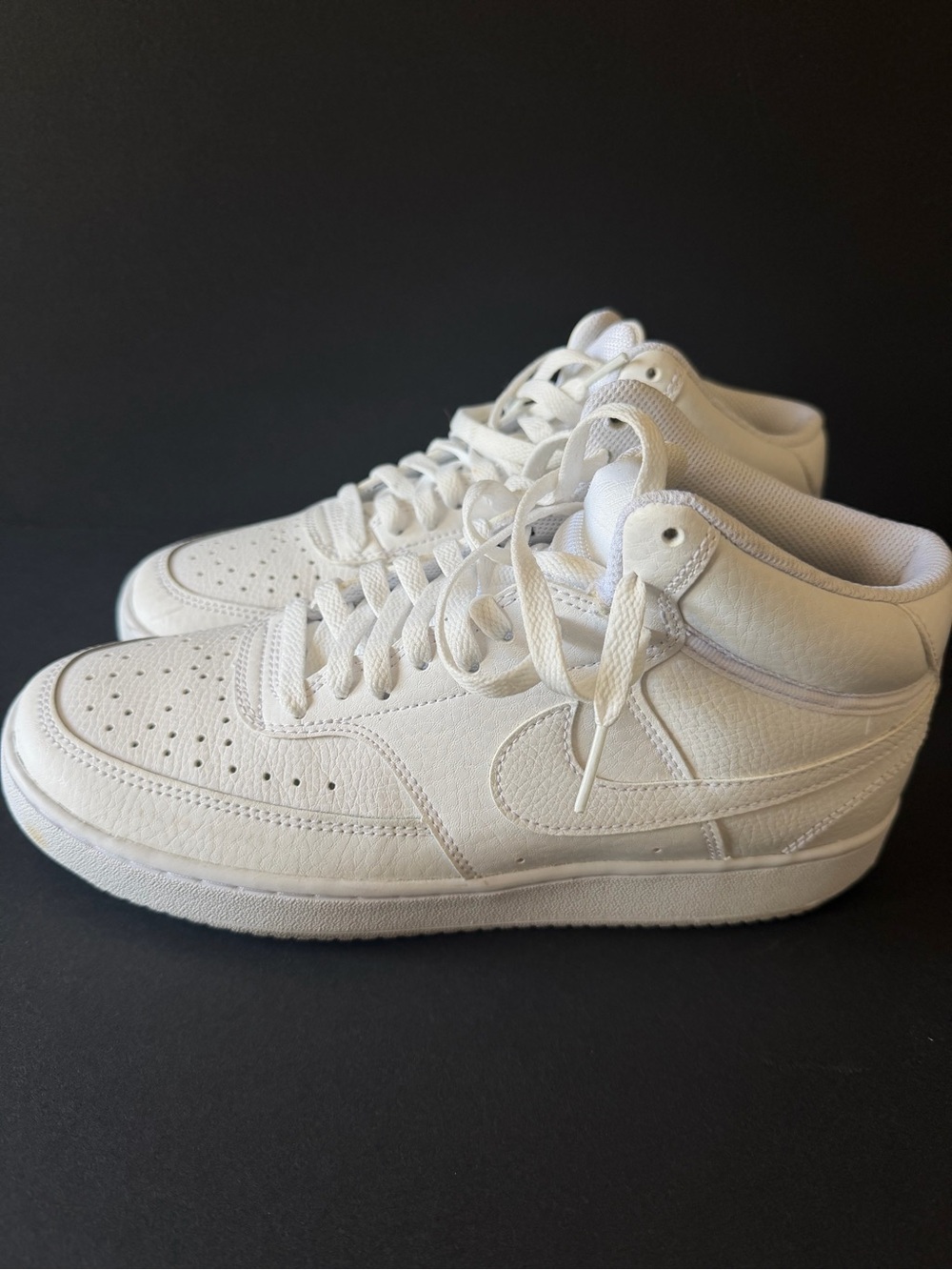 Nike Court Vision Mid Triple White Sneakers Women's Size 9 EUC